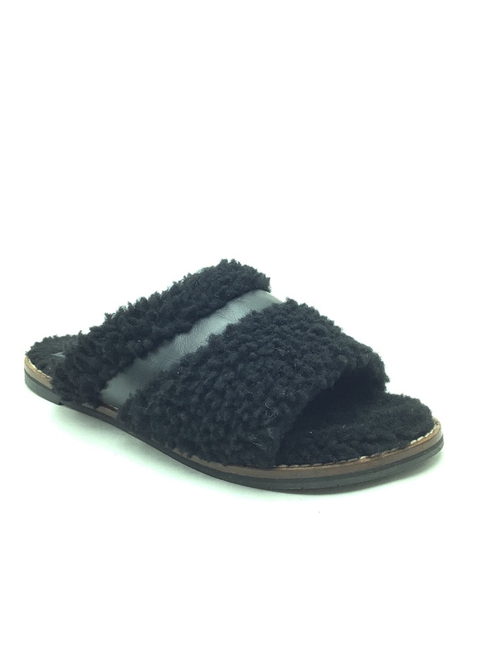 Aquatalia Shearling Leather Trim Fuzzy Slides Size: 6.5
